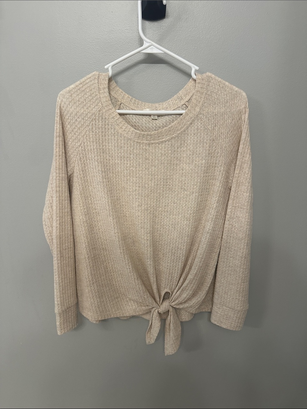 nine britton Neutral Waffle Knit Crewneck Top